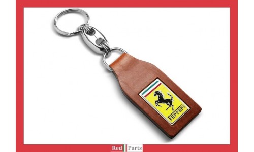 Porte clés cuir marron Ferrari (70003777)