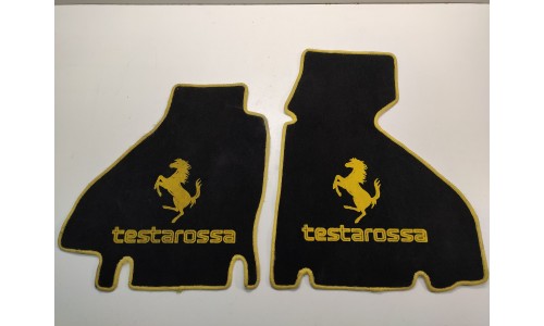 Jeu de Tapis de Sol Noirs et Jaunes Ferrari Testarossa (61540190/U et 61517400/U) (Pièce Occasion)